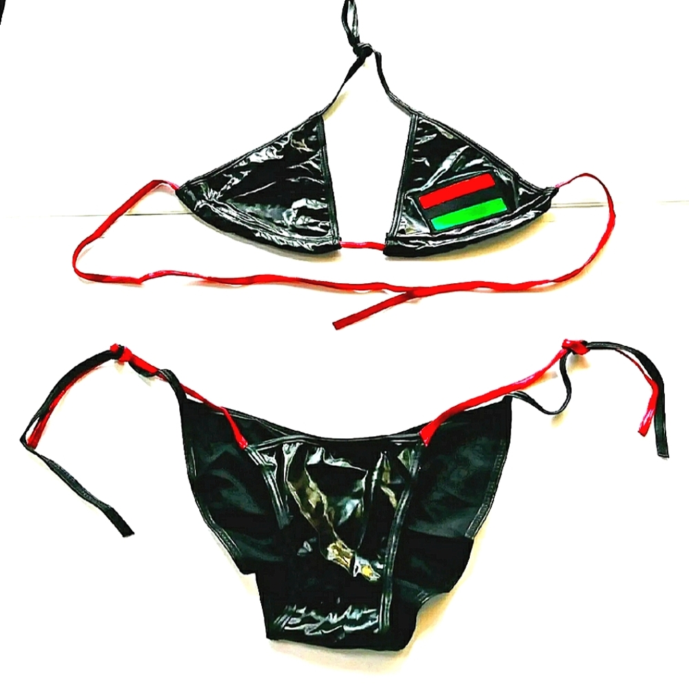 NEW African Bikini Set! Ethnic Cultural Tribal Swimwear. RBG Flag Rasta Swimsuit